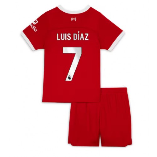 Dětský fotbalový dres Liverpool Luis Diaz #7 2023-24 Domácí Krátký Rukáv (+ trenýrky)